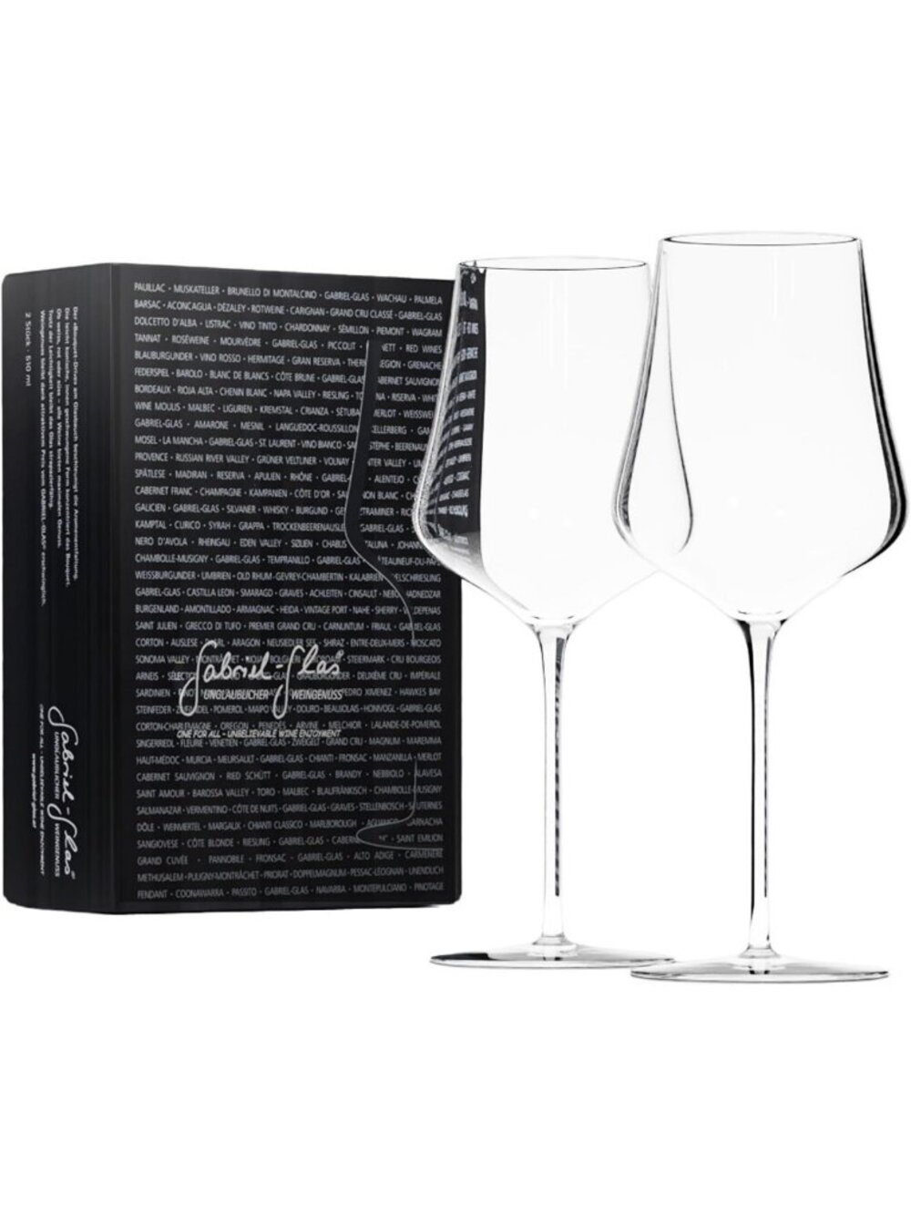 Elegant Crystal Wine Glasses Set of 2 - Premium Universal for Red & White, Gift